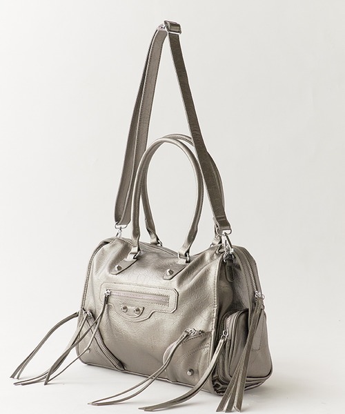 Chick(チック)の「Faux Leather 2-Way Shoulder Bag / フェイクレザー 2WAYショルダーバッグ 秋 秋服 2026年秋冬(ショルダーバッグ・レディース・シルバー/ブラック/ブラウン・FREE)」の22枚目の写真