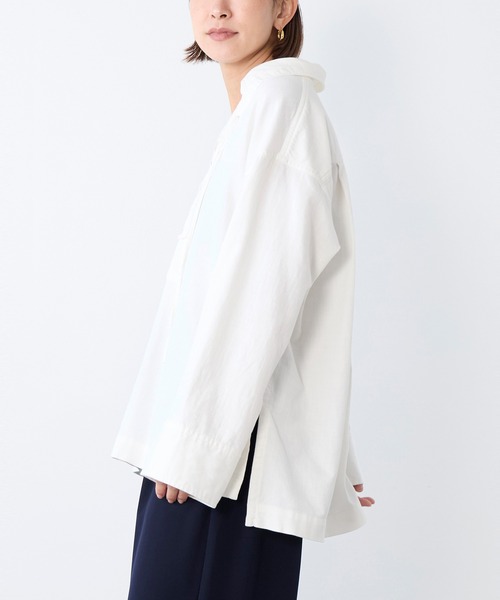 MICA&DEAL（マイカ＆ディール）の「レースアップデニムブラウス（シャツ/ブラウス・レディース・ライトブルー/ベージュ/オフホワイト・FREE）」の6枚目の写真