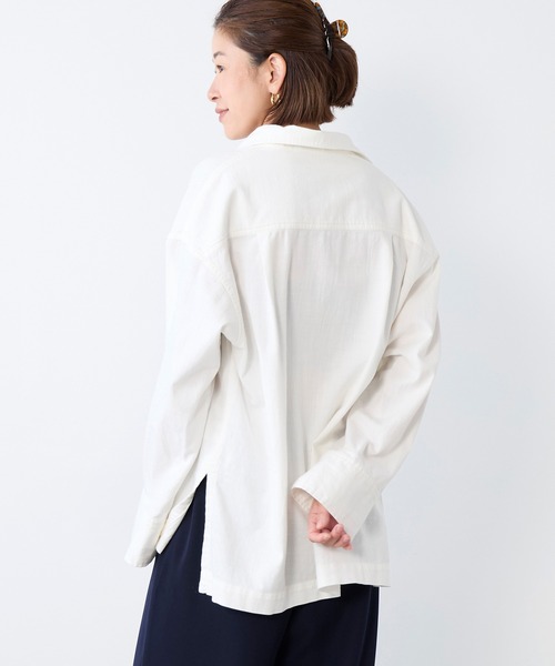 MICA&DEAL（マイカ＆ディール）の「レースアップデニムブラウス（シャツ/ブラウス・レディース・ライトブルー/ベージュ/オフホワイト・FREE）」の7枚目の写真