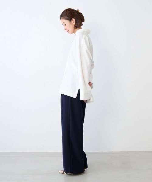 MICA&DEAL（マイカ＆ディール）の「レースアップデニムブラウス（シャツ/ブラウス・レディース・ライトブルー/ベージュ/オフホワイト・FREE）」の9枚目の写真