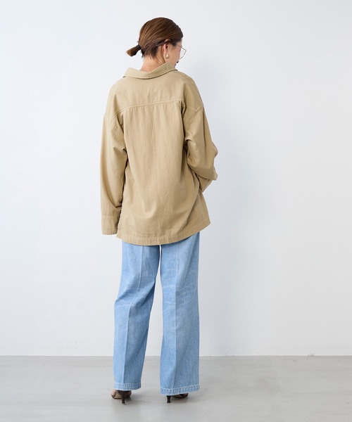 MICA&DEAL（マイカ＆ディール）の「レースアップデニムブラウス（シャツ/ブラウス・レディース・ライトブルー/ベージュ/オフホワイト・FREE）」の22枚目の写真