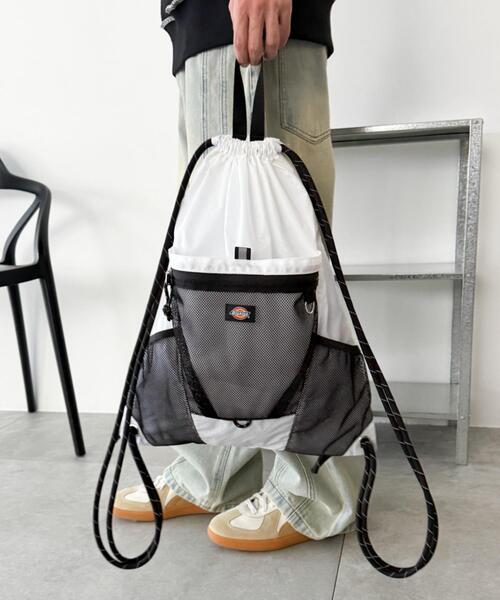 WEGO（ウィゴー）の「∴WEGO/別注Dickiesメッシュポケットナップサック（バックパック/リュック・レディース・グレー/その他1/ホワイト/ブラック・FREE）」の10枚目の写真
