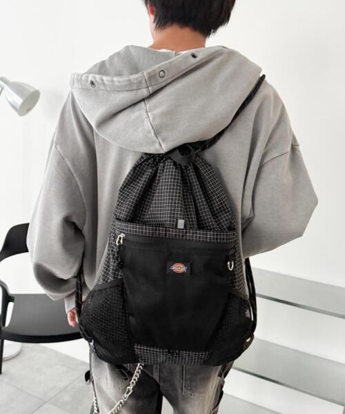 WEGO（ウィゴー）の「∴WEGO/別注Dickiesメッシュポケットナップサック（バックパック/リュック・レディース・グレー/その他1/ホワイト/ブラック・FREE）」の11枚目の写真