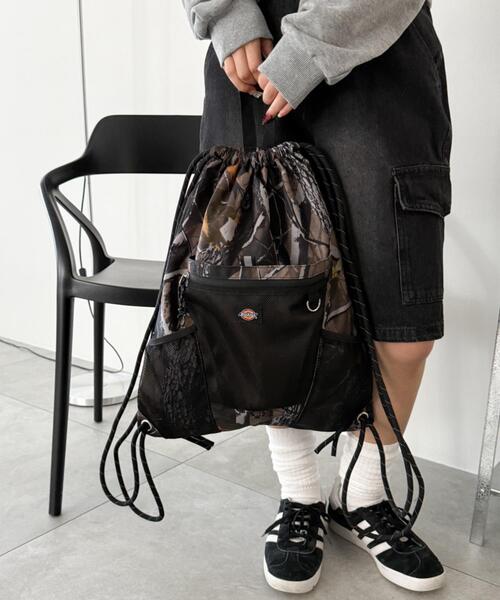 WEGO（ウィゴー）の「∴WEGO/別注Dickiesメッシュポケットナップサック（バックパック/リュック・レディース・グレー/その他1/ホワイト/ブラック・FREE）」の16枚目の写真