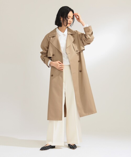 Demi-Luxe BEAMS（デミルクス ビームス）の「ライト ツイル トレンチコート（トレンチコート・レディース・ベージュ/ネイビー・36/38/34）」の6枚目の写真