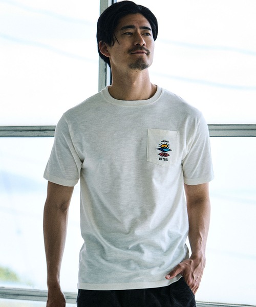 rip curl(リップカール)の「RIP CURL/リップカール メンズ 半袖 Tシャツ SARCH ICON TEE RCM6S-2109(Tシャツ/カットソー・メンズ・ブラック/ホワイト・L/M/XL)」の1枚目の写真
