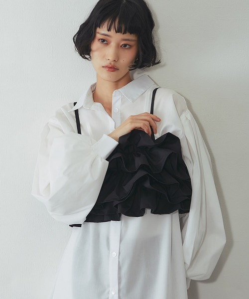 ANOTHER S（アナザーエス）の「ボリュームフリル重ねビスチェ（シャツ/ブラウス・レディース・アイボリー/ブラック・FREE）」の15枚目の写真