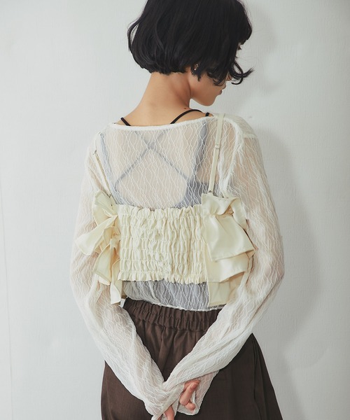 ANOTHER S（アナザーエス）の「ボリュームフリル重ねビスチェ（シャツ/ブラウス・レディース・アイボリー/ブラック・FREE）」の21枚目の写真