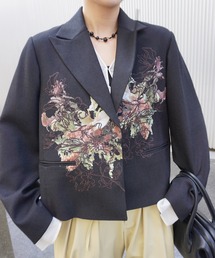 Ameri（アメリ）の「PIXEL FLOWER PRINT SHORT JACKET（テーラードジャケット）」