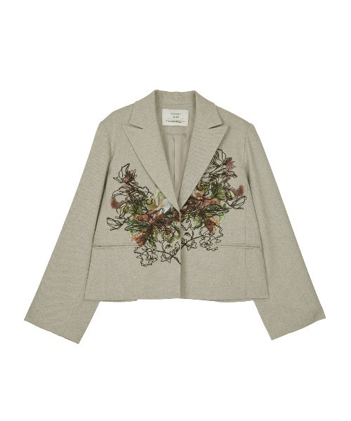 PIXEL FLOWER PRINT SHORT JACKET（テーラードジャケット）｜Ameri