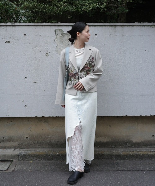 PIXEL FLOWER PRINT SHORT JACKET（テーラードジャケット）｜Ameri