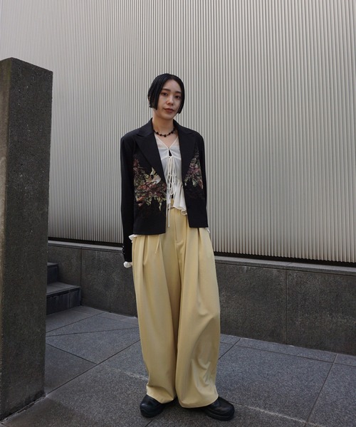 完売AMERI PIXEL FLOWER PRINT SHORT JACKET PIXEL FLOWER PRINT SHORT JACKET（テーラードジャケット）｜Ameri