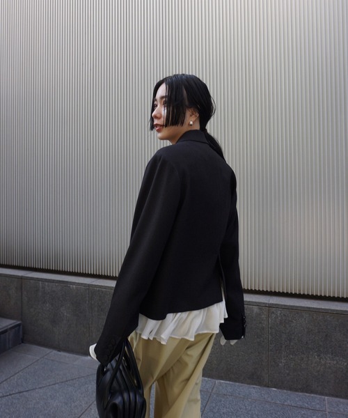 PIXEL FLOWER PRINT SHORT JACKET（テーラードジャケット）｜Ameri