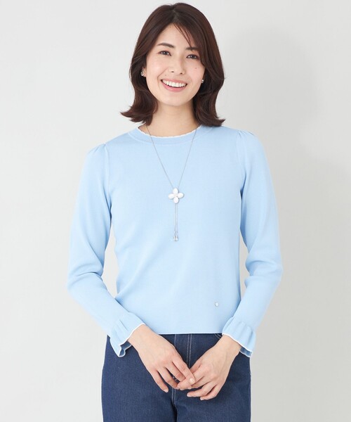 TO BE CHIC（トゥー ビー シック）の「ラメアクセント リブコンビニット（ニット/セーター・レディース・ブルー系その他2/オフホワイト/ピンク系その他2・40）」の2枚目の写真