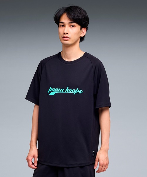 PUMA(プーマ)の「PUMA プーマ メンズ バスケットボール シンプル ビッグロゴ 半袖 Tシャツ(Tシャツ/カットソー・メンズ・ブラック系その他/ブラック・SMALL/X-LARGE/XX-LARGE/MEDIUM/LARGE)」の1枚目の写真