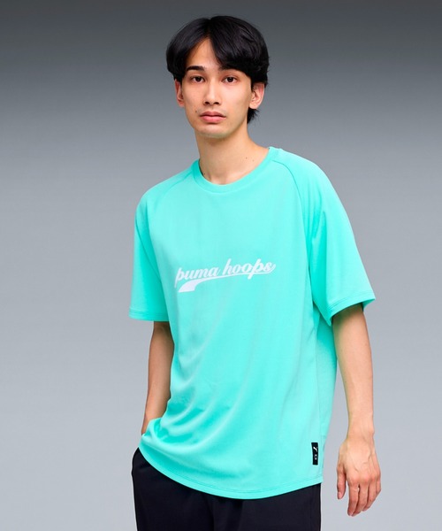 PUMA(プーマ)の「PUMA プーマ メンズ バスケットボール シンプル ビッグロゴ 半袖 Tシャツ(Tシャツ/カットソー・メンズ・ブラック系その他/ブラック・SMALL/X-LARGE/XX-LARGE/MEDIUM/LARGE)」の2枚目の写真