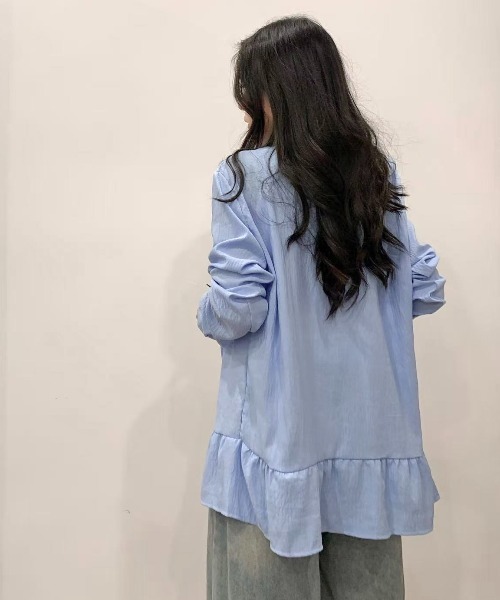 LADY LIKE(レディライク)の「【春夏新作】ギャザー切り替えふんわりシャツ(シャツ/ブラウス・レディース・サックスブルー/ホワイト・M)」の5枚目の写真