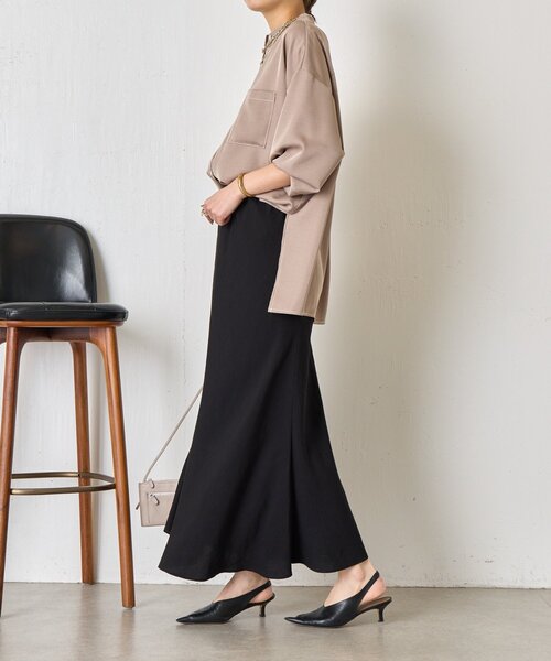 Jena espace merveilleux（ジェナ　エスパスメルヴェイユ）の「【軽やかロング】レーヨンナイロンロングスカート（スカート・レディース・ブラック/アイボリー/グレー・FREE）」の16枚目の写真