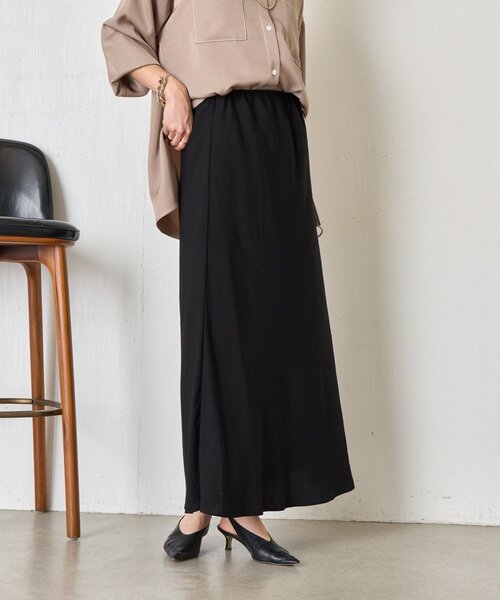 Jena espace merveilleux（ジェナ　エスパスメルヴェイユ）の「【軽やかロング】レーヨンナイロンロングスカート（スカート・レディース・ブラック/アイボリー/グレー・FREE）」の19枚目の写真