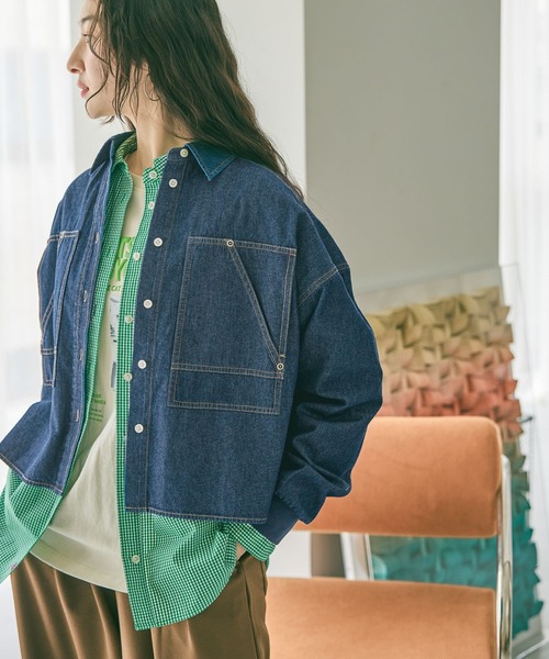 niko and...（ニコアンド）の「袖リブステッチデニムシャツ（シャツ/ブラウス・レディース・インディゴブルー・MEDIUM/LARGE）」の21枚目の写真