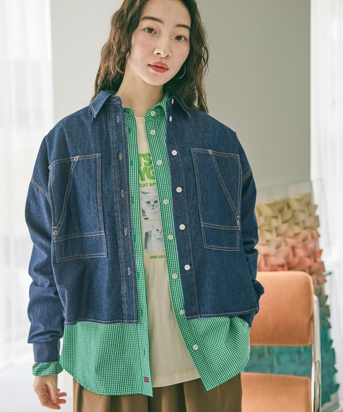 niko and...（ニコアンド）の「袖リブステッチデニムシャツ（シャツ/ブラウス・レディース・インディゴブルー・MEDIUM/LARGE）」の22枚目の写真