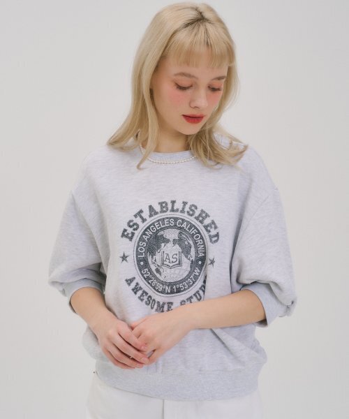 AWESOME STUDIO（オーサムスタジオ）の「アースクラックロゴ半袖スウェットシャツホワイトグレー（スウェット・レディース・その他・FREE）」の2枚目の写真