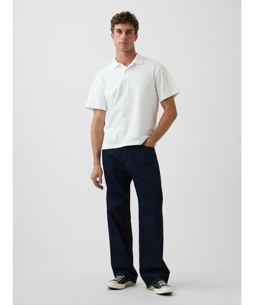 GAP（ギャップ）の「リラックスフィット ピケ クロップド ポロシャツ（ポロシャツ・メンズ・ブラック/チャコールグレー/ブルー/ネイビー/ホワイト/ピンク・XL/L/M/S/XS）」の10枚目の写真