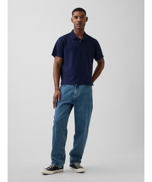 GAP（ギャップ）の「リラックスフィット ピケ クロップド ポロシャツ（ポロシャツ・メンズ・ブラック/チャコールグレー/ブルー/ネイビー/ホワイト/ピンク・XL/L/M/S/XS）」の11枚目の写真