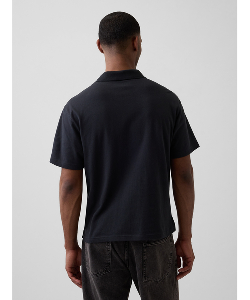 GAP（ギャップ）の「リラックスフィット ピケ クロップド ポロシャツ（ポロシャツ・メンズ・ブラック/チャコールグレー/ブルー/ネイビー/ホワイト/ピンク・XL/L/M/S/XS）」の12枚目の写真