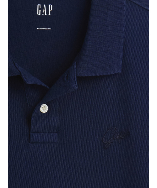 GAP（ギャップ）の「リラックスフィット ピケ クロップド ポロシャツ（ポロシャツ・メンズ・ブラック/チャコールグレー/ブルー/ネイビー/ホワイト/ピンク・XL/L/M/S/XS）」の20枚目の写真