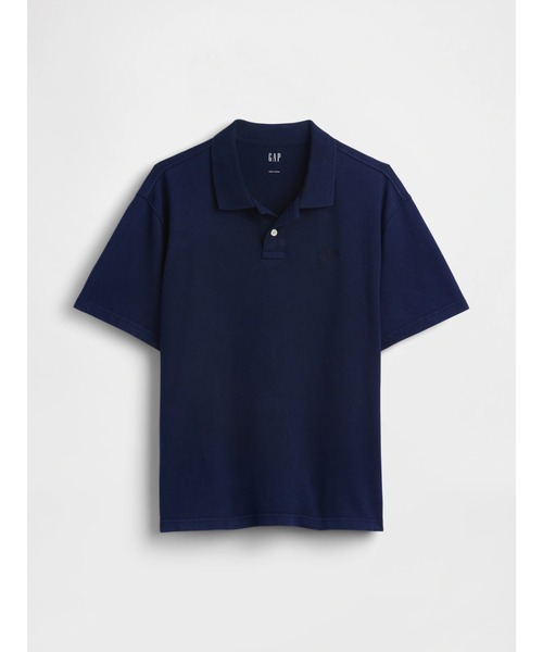 GAP（ギャップ）の「Gapロゴ リラックスフィット ピケ クロップド ポロシャツ（ポロシャツ・メンズ・ブラック/チャコールグレー/ブルー/ネイビー/ホワイト/ピンク/ブラウン・XL/L/M/S/XS）」の11枚目の写真