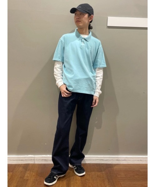 GAP（ギャップ）の「Gapロゴ リラックスフィット ピケ クロップド ポロシャツ（ポロシャツ・メンズ・ブラック/チャコールグレー/ブルー/ネイビー/ホワイト/ピンク/ブラウン・XL/L/M/S/XS）」の14枚目の写真