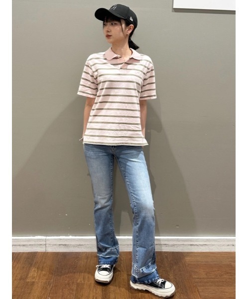 GAP（ギャップ）の「Gapロゴ リラックスフィット ピケ クロップド ポロシャツ（ポロシャツ・メンズ・ブラック/チャコールグレー/ブルー/ネイビー/ホワイト/ピンク/ブラウン・XL/L/M/S/XS）」の15枚目の写真