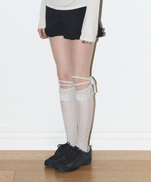 ILLIGO（イリゴ）の「レースクロスレッグウォーマー ベージュ（ソックス/靴下）」
