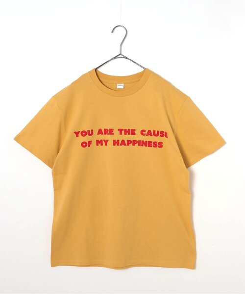 p.premier(ピードットプルミエ)の「【再入荷】親子お揃いでイロチ買いしたいシンプルロゴTシャツ(大人サイズ)_リンク(Tシャツ/カットソー・レディース・ブラウン/ダークブラウン/レッド/パープル/イエロー/クリーム/オフホワイト/ブラック/サックスブルー・MEDIUM/X-LARGE/LARGE)」の8枚目の写真