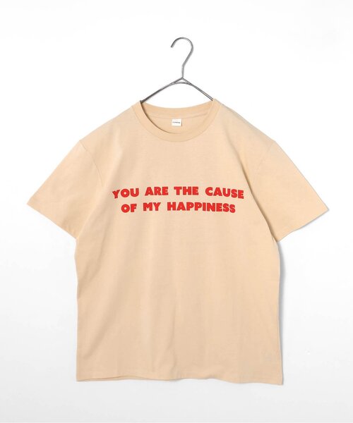 p.premier(ピードットプルミエ)の「【再入荷】親子お揃いでイロチ買いしたいシンプルロゴTシャツ(大人サイズ)_リンク(Tシャツ/カットソー・レディース・ブラウン/ダークブラウン/レッド/パープル/イエロー/クリーム/オフホワイト/ブラック/サックスブルー・MEDIUM/X-LARGE/LARGE)」の5枚目の写真