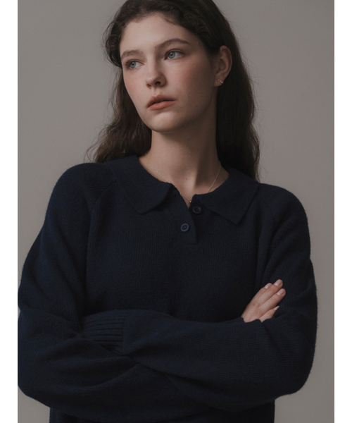 THEMITTEN(ザ・ミトン)の「Daub button collar knit (navy)(ニット/セーター・レディース・その他・FREE)」の3枚目の写真