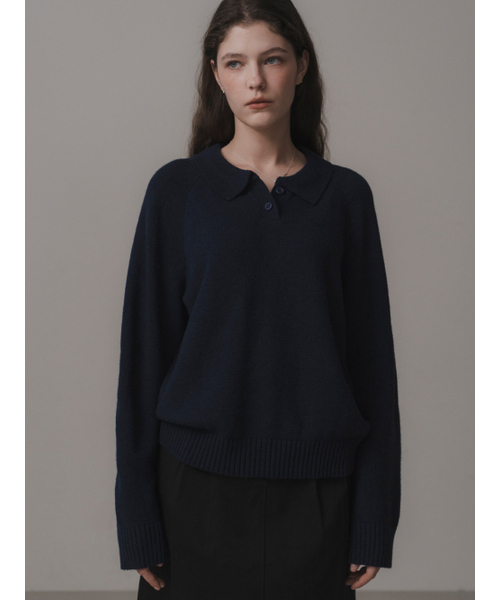 THEMITTEN(ザ・ミトン)の「Daub button collar knit (navy)(ニット/セーター・レディース・その他・FREE)」の5枚目の写真