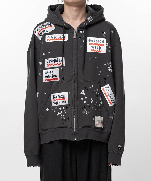 MIHARAYASUHIRO(ミハラヤスヒロ)の「【MIHARAYASUHIRO/ミハラヤスヒロ】EMBELLISHED STICKER PARKA(パーカー・メンズ・ホワイト/ブラック・46/44)」の7枚目の写真