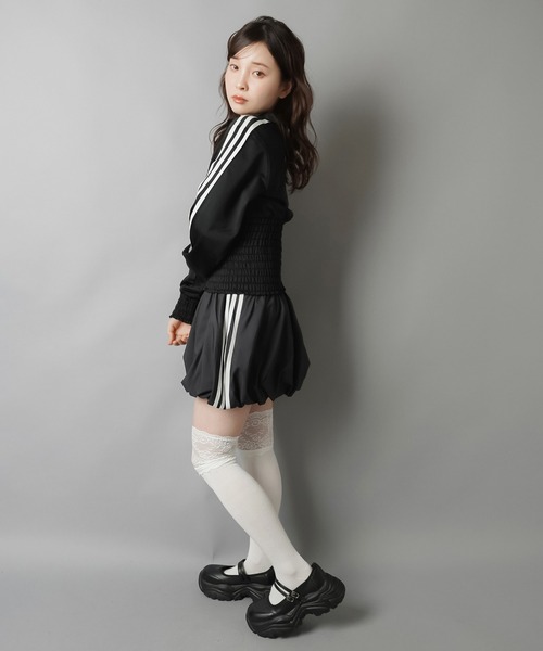 adidas（アディダス）の「【adidas/アディダス】バルーンミニスカート（スカート・レディース・ブラック/オフホワイト・M）」の7枚目の写真