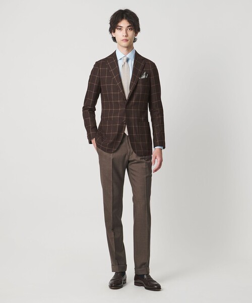 UNITED ARROWS（ユナイテッドアローズ）の「ブークレ ウィンドウペン シングル 3ボタン テーラードジャケット CーMODEL（テーラードジャケット・メンズ・ダークブラウン・46/50/48）」の2枚目の写真