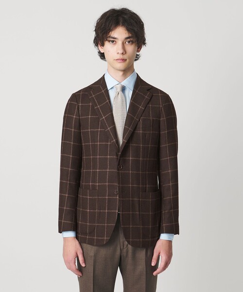 UNITED ARROWS（ユナイテッドアローズ）の「ブークレ ウィンドウペン シングル 3ボタン テーラードジャケット CーMODEL（テーラードジャケット・メンズ・ダークブラウン・46/50/48）」の3枚目の写真