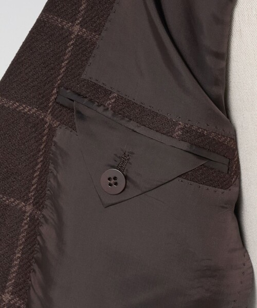 UNITED ARROWS（ユナイテッドアローズ）の「ブークレ ウィンドウペン シングル 3ボタン テーラードジャケット CーMODEL（テーラードジャケット・メンズ・ダークブラウン・46/50/48）」の14枚目の写真