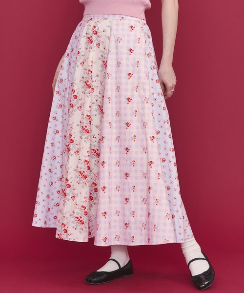 Cath Kidston（キャスキッドソン）の「ボリュームフレアスカート（スカート・レディース・パープル/サックスブルー/アイボリー・M/S）」の3枚目の写真
