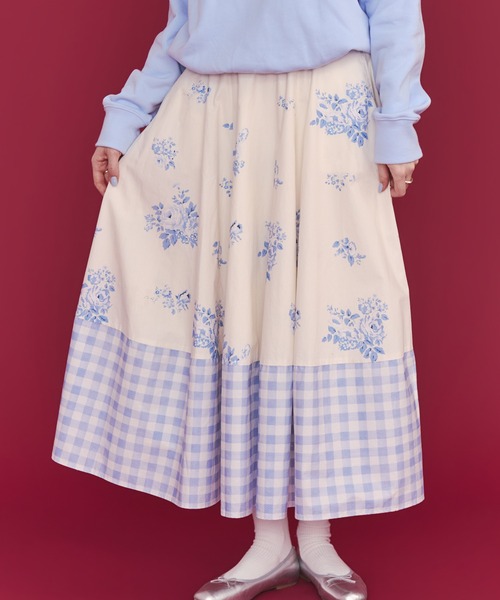 Cath Kidston（キャスキッドソン）の「ボリュームフレアスカート（スカート・レディース・パープル/サックスブルー/アイボリー・M/S）」の2枚目の写真