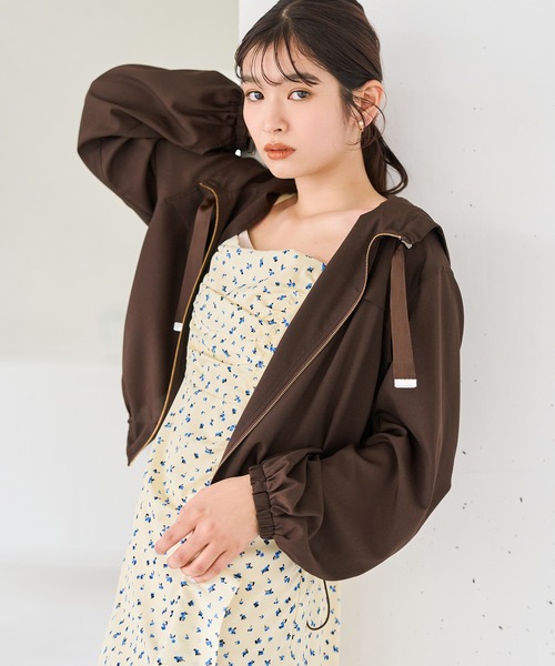 31 Sons de mode（トランテアン　ソン　ドゥ　モード）の「2026春夏新作 フードシアーブルゾン（ブルゾン・レディース・オフホワイト/ピンク/ブラウン・ﾌﾘ-）」の2枚目の写真