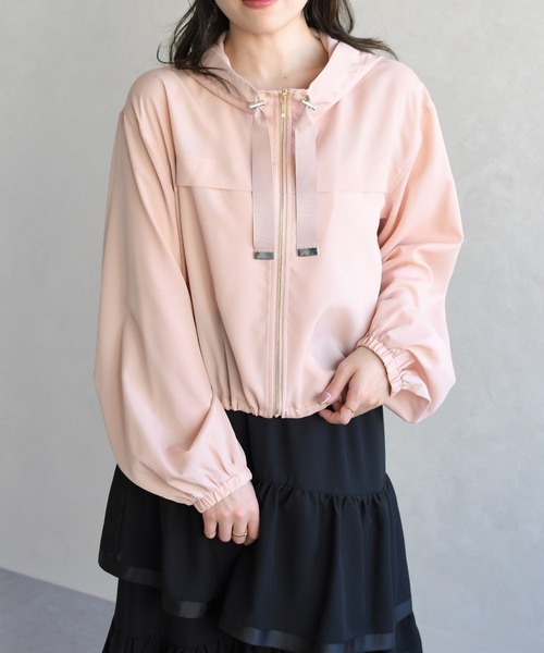 31 Sons de mode（トランテアン　ソン　ドゥ　モード）の「2026春夏新作 フードシアーブルゾン（ブルゾン・レディース・オフホワイト/ピンク/ブラウン・ﾌﾘ-）」の3枚目の写真