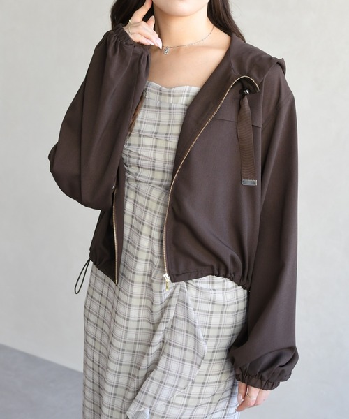 31 Sons de mode（トランテアン　ソン　ドゥ　モード）の「2026春夏新作 フードシアーブルゾン（ブルゾン・レディース・オフホワイト/ピンク/ブラウン・ﾌﾘ-）」の16枚目の写真