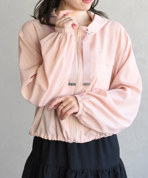 31 Sons de mode（トランテアン　ソン　ドゥ　モード）の「2026春夏新作 フードシアーブルゾン（ブルゾン・レディース・オフホワイト/ピンク/ブラウン・ﾌﾘ-）」の4枚目の写真