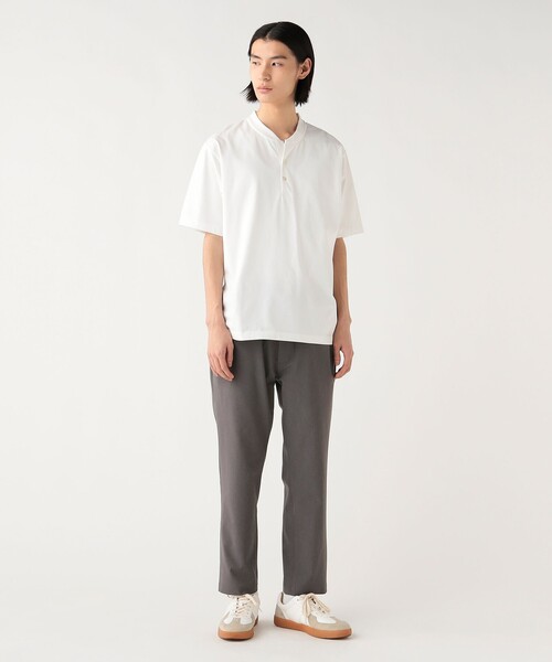 BEAMS HEART(ビームスハート)の「【ユニセックス】スキッパー ヘンリーネック Tシャツ(接触冷感)(Tシャツ/カットソー・メンズ・ホワイト/ブラック・L/M/S/XL)」の3枚目の写真